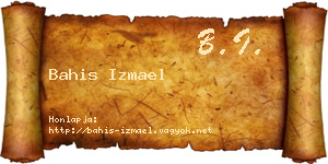 Bahis Izmael névjegykártya